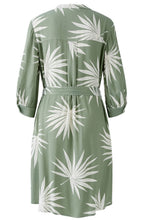 Green Palm Leaf Silk Touch Tunic Dress