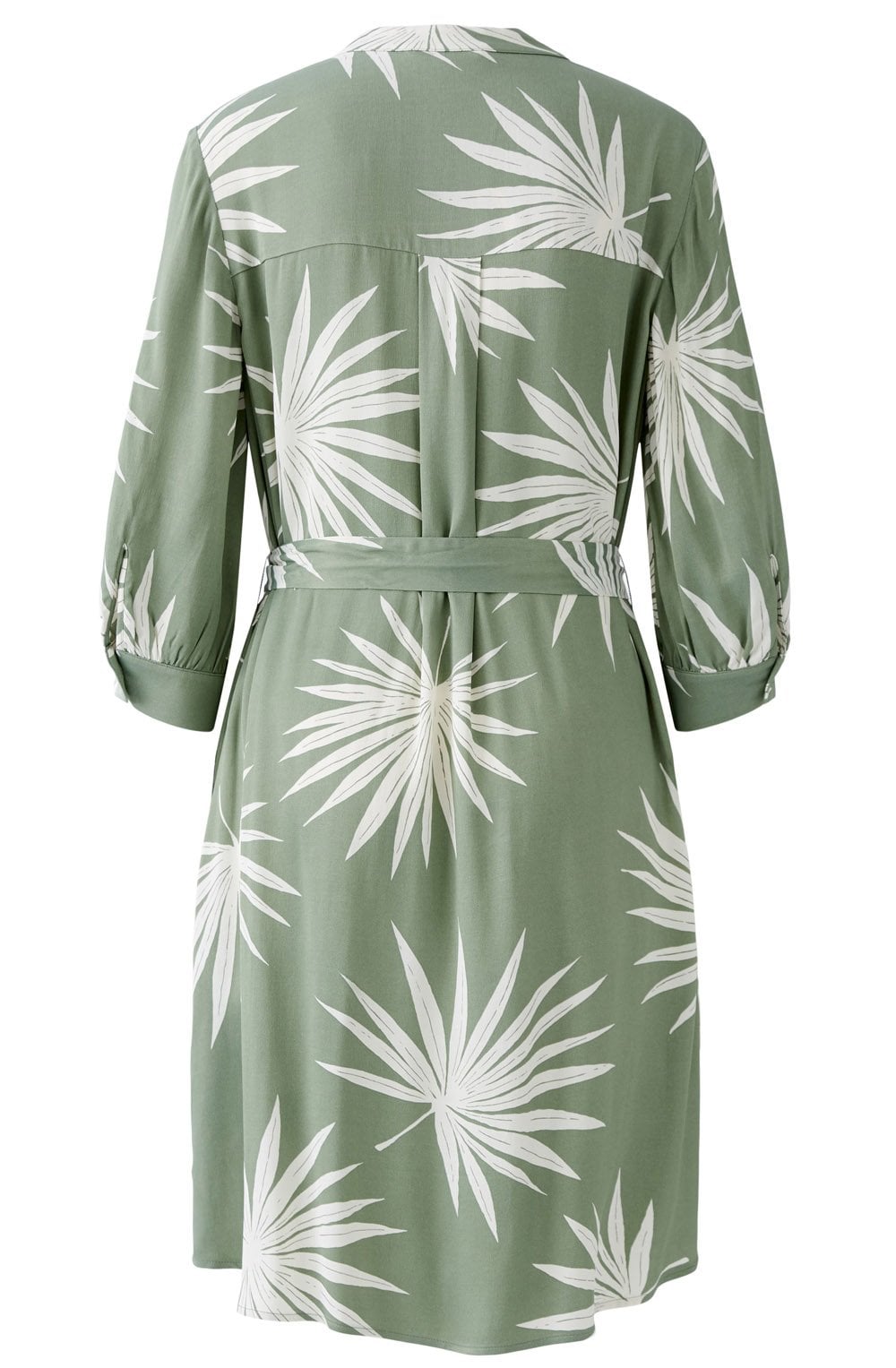 Green Palm Leaf Silk Touch Tunic Dress