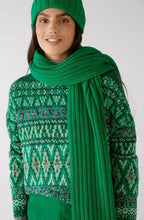 Green Ribbed Knit Scarf
