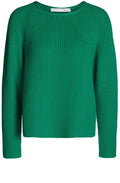 Green Ribbed Knit Sweater