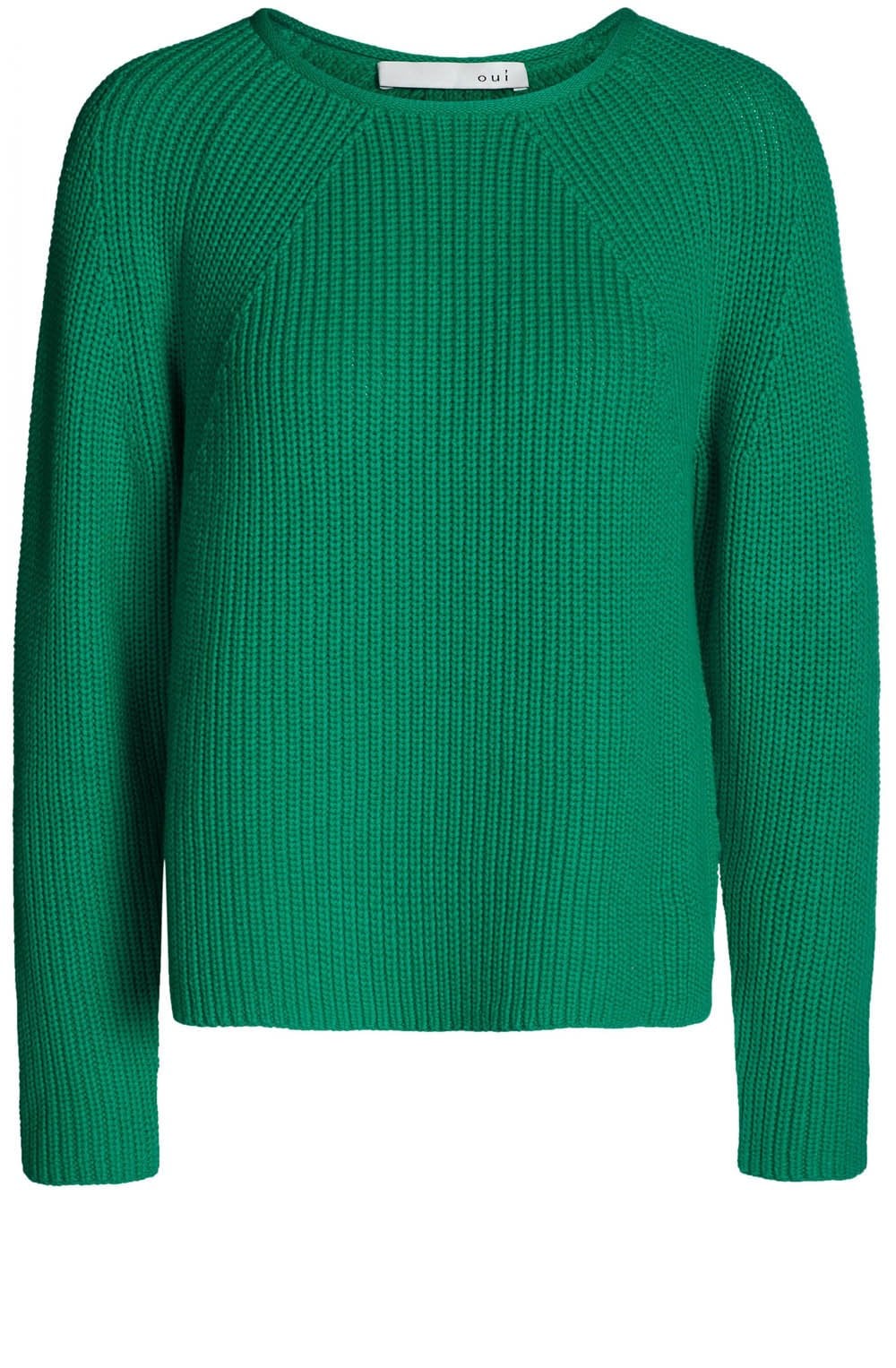 Green Ribbed Knit Sweater