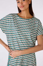 Green Shell Jersey Drawstring Blouse