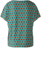 Green Shell Jersey Drawstring Blouse