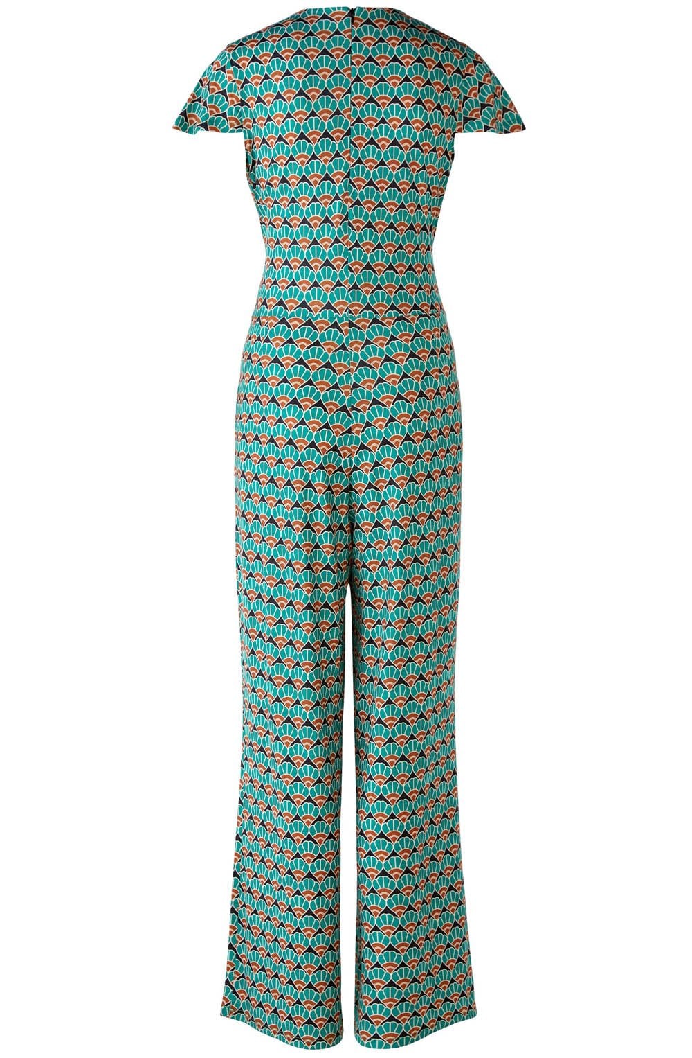 Green Shell Jersey Jumpsuit