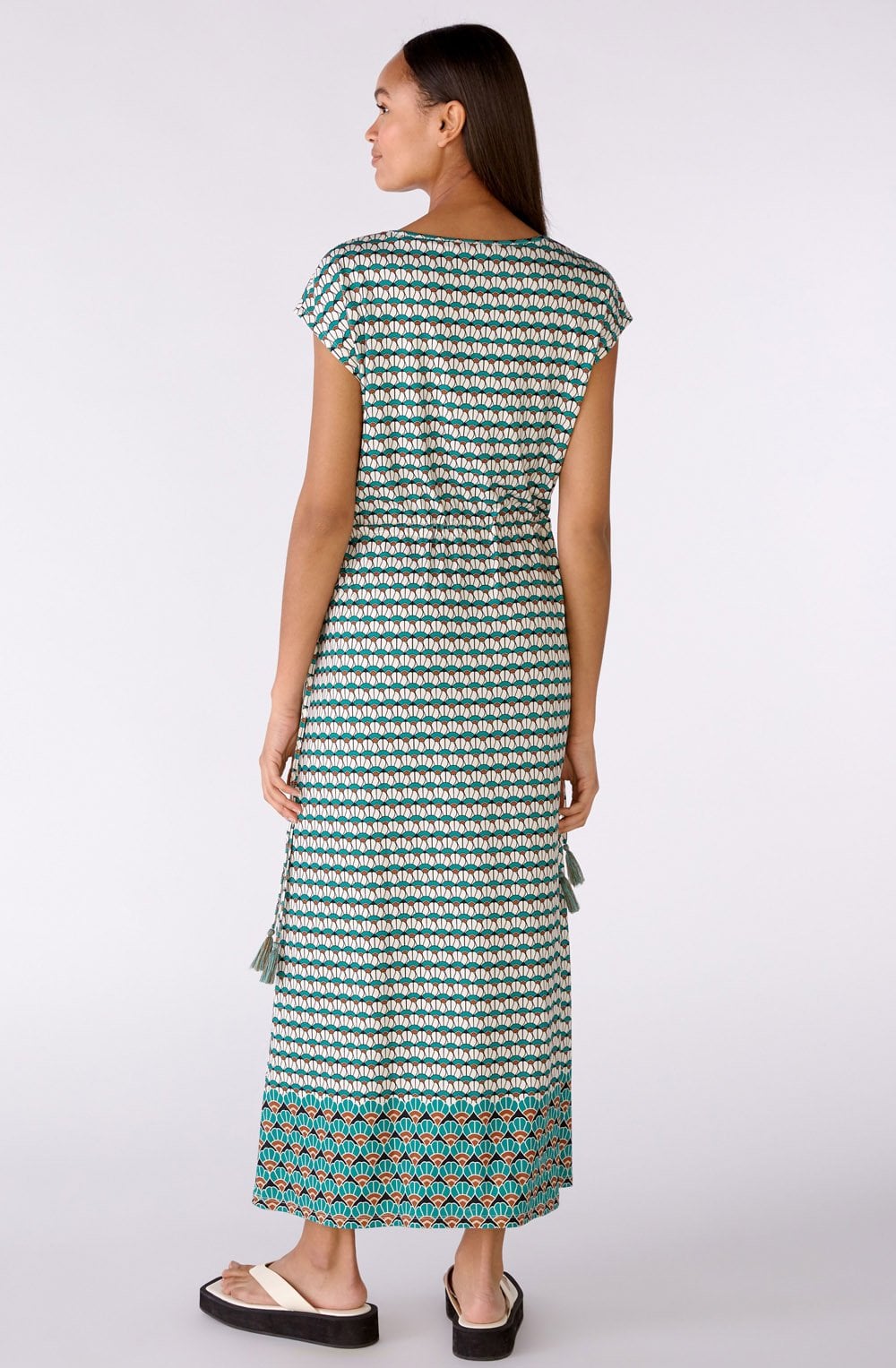 Green Shell Jersey Maxi Dress