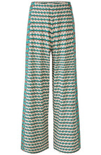 Green Shell Print Wide Leg Jersey Trousers