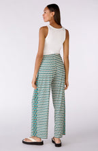 Green Shell Print Wide Leg Jersey Trousers