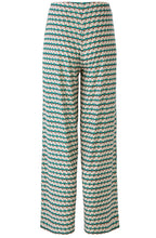 Green Shell Print Wide Leg Jersey Trousers