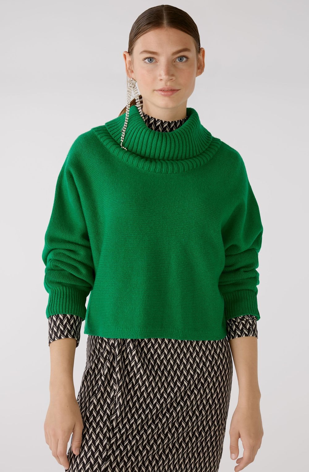 Green Shortened Batwing Jumper
