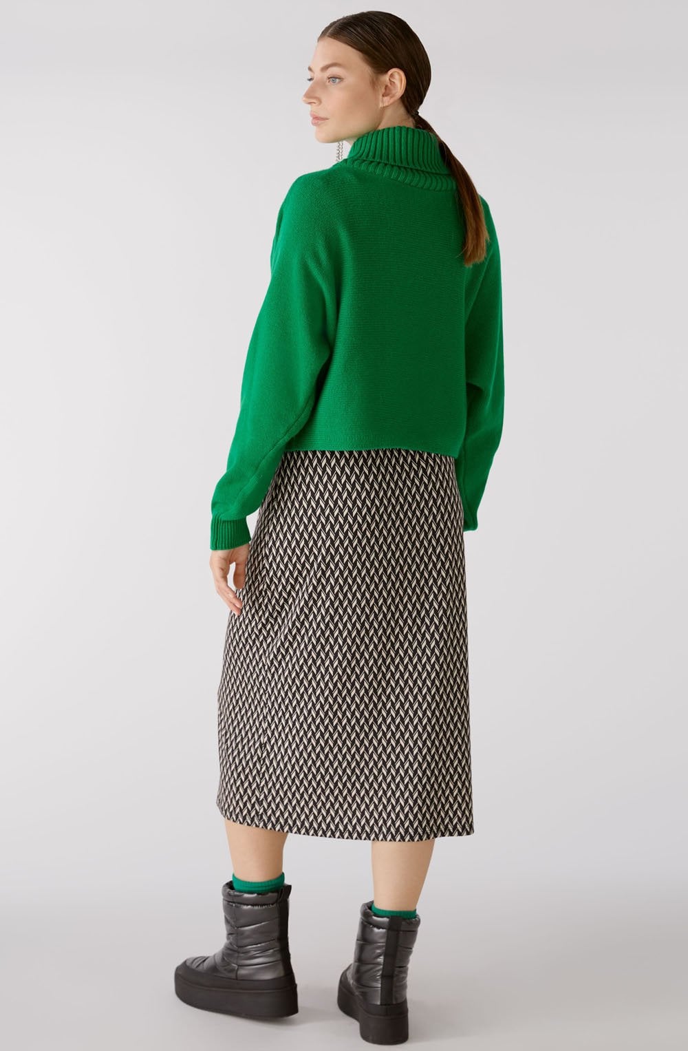 Green Shortened Batwing Jumper