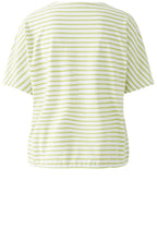 Green Striped Drawstring T Shirt