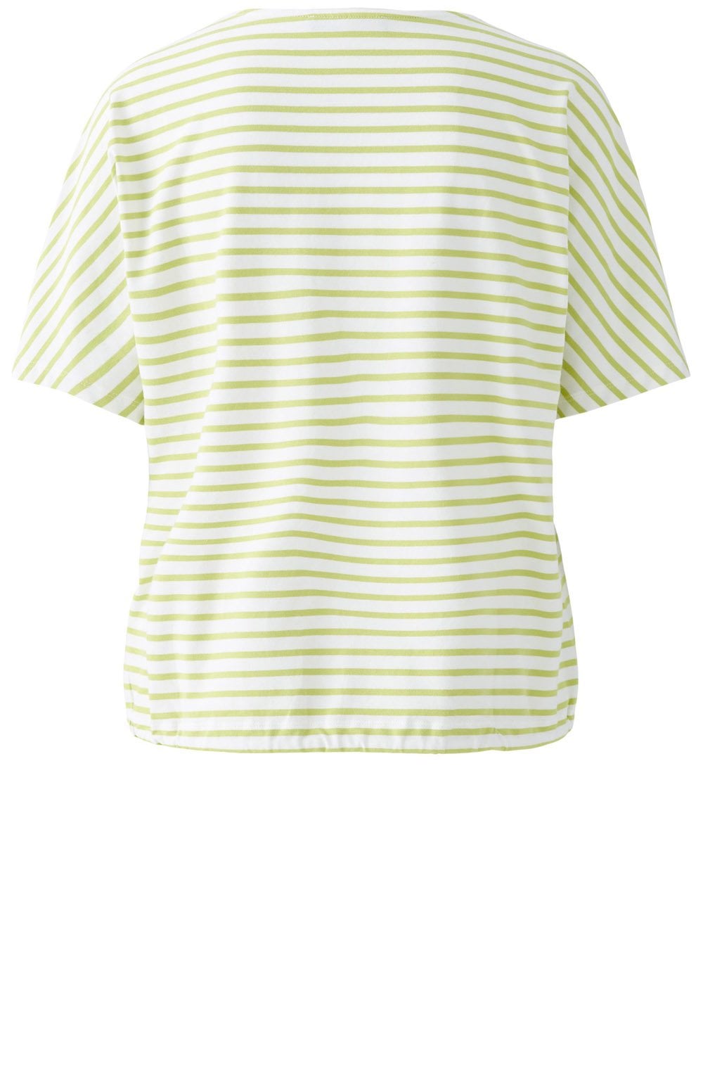Green Striped Drawstring T Shirt
