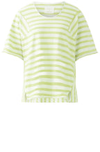 Green Striped Oversized T Shirt