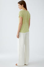 Green Striped Patch Pocket Linen T Shirt