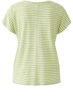 Green Striped Patch Pocket Linen T Shirt