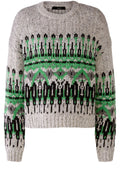 Grey and Green Jacquard Jumper