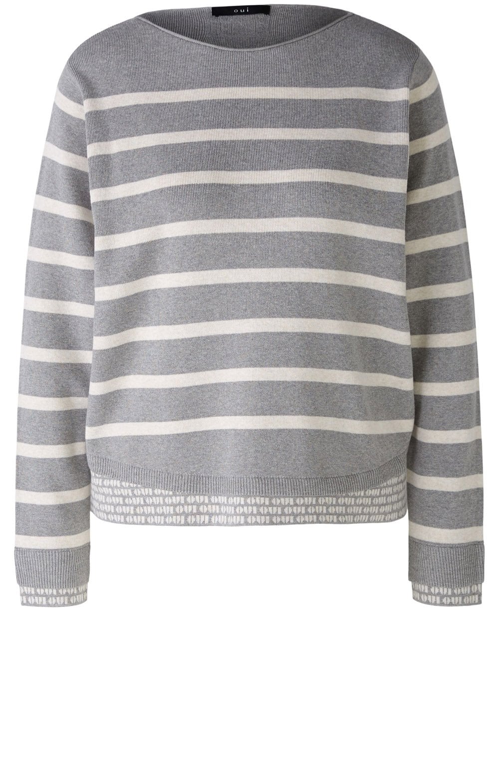 Grey and Off White Layer Effect Pullover