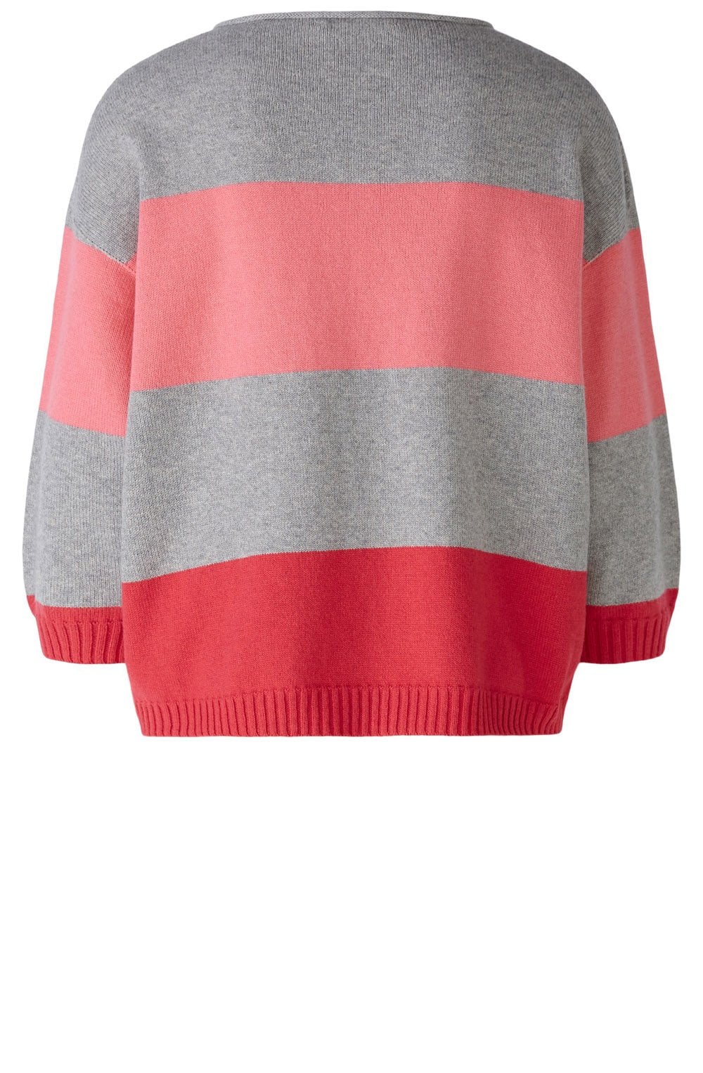 Grey and Pink Relaxed Box Pullover