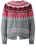 Grey and Red Reversible Norwegian Style Jumper