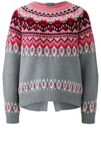 Grey and Red Reversible Norwegian Style Jumper
