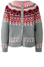 Grey and Red Reversible Norwegian Style Jumper