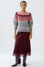 Grey and Red Reversible Norwegian Style Jumper