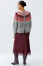 Grey and Red Reversible Norwegian Style Jumper