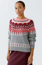 Grey and Red Reversible Norwegian Style Jumper