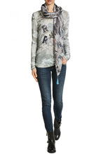 Grey Army Print Scarf