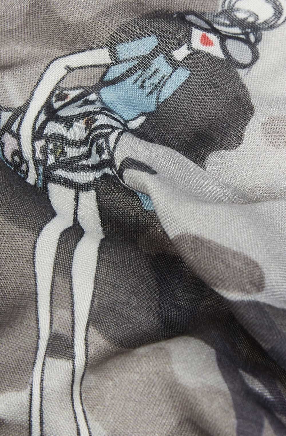 Grey Army Print Scarf