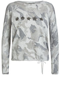 Grey Army Print Sweater