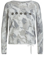 Grey Army Print Sweater