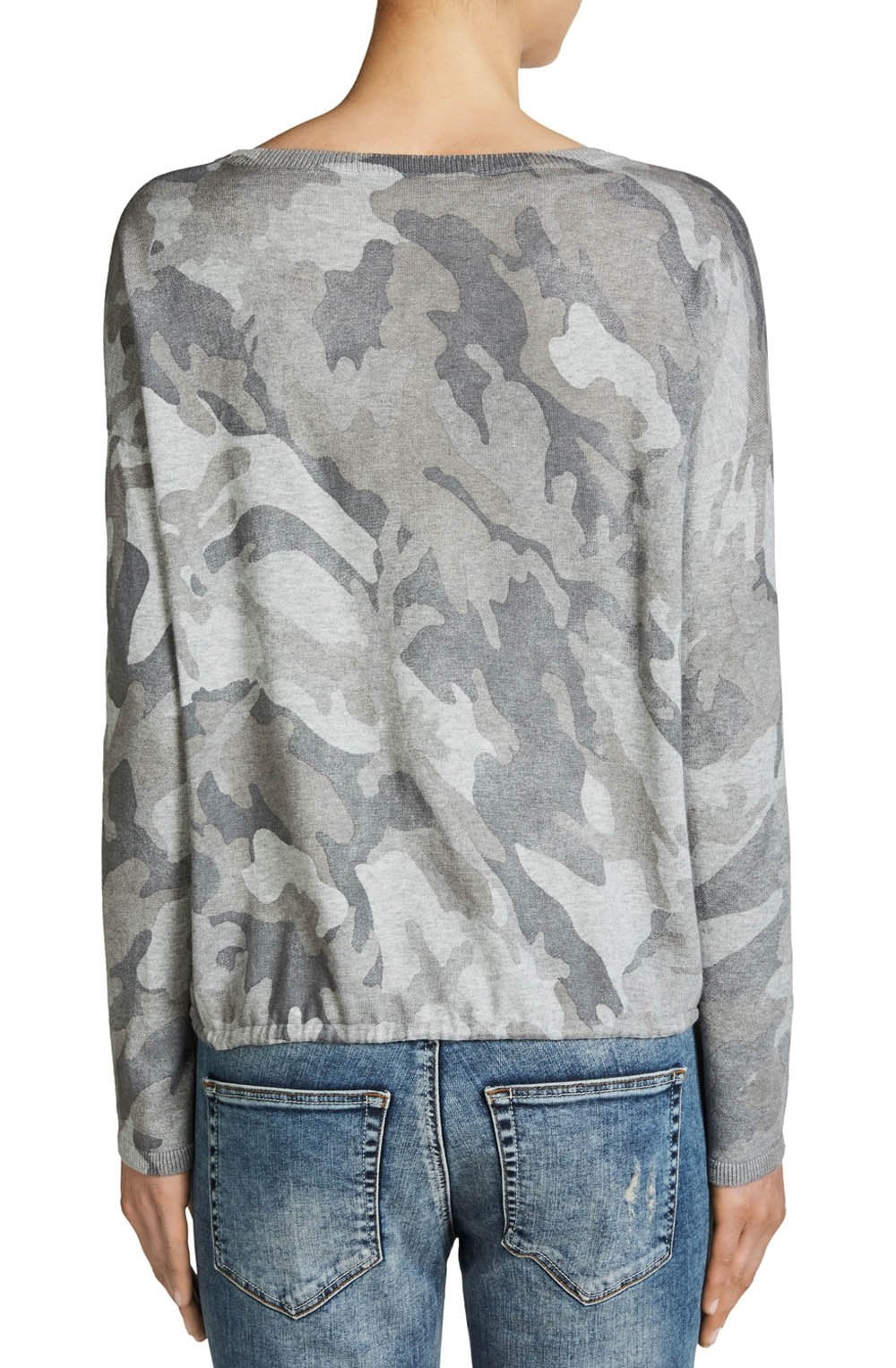 Grey Army Print Sweater