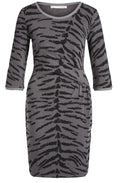 Grey & Black Tiger Print Dress