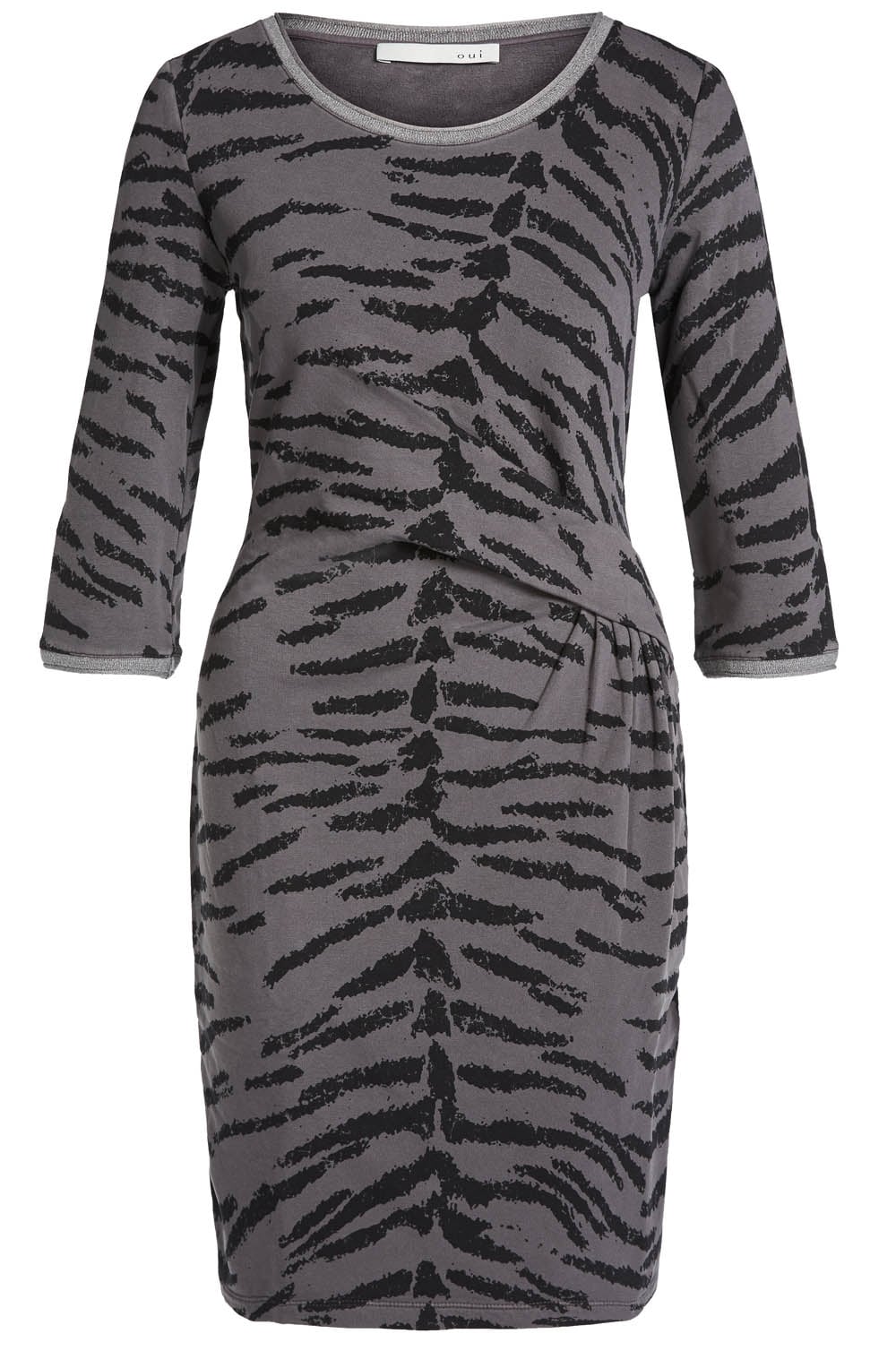 Grey & Black Tiger Print Dress
