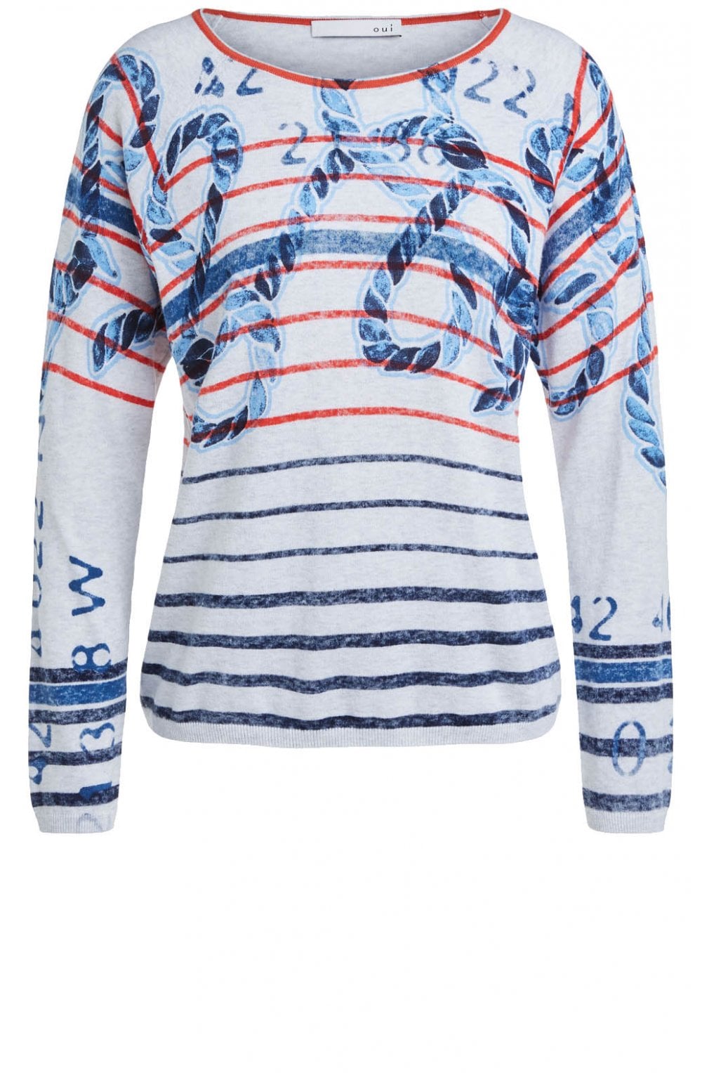 Grey & Blue Patterned Jumper
