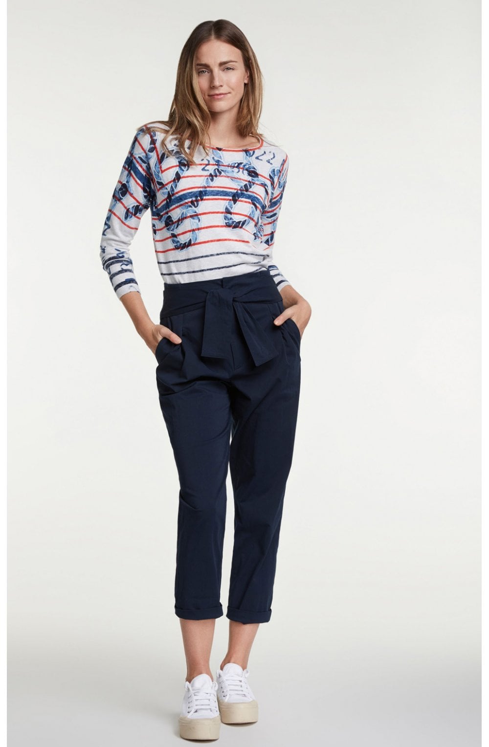 Grey & Blue Patterned Jumper