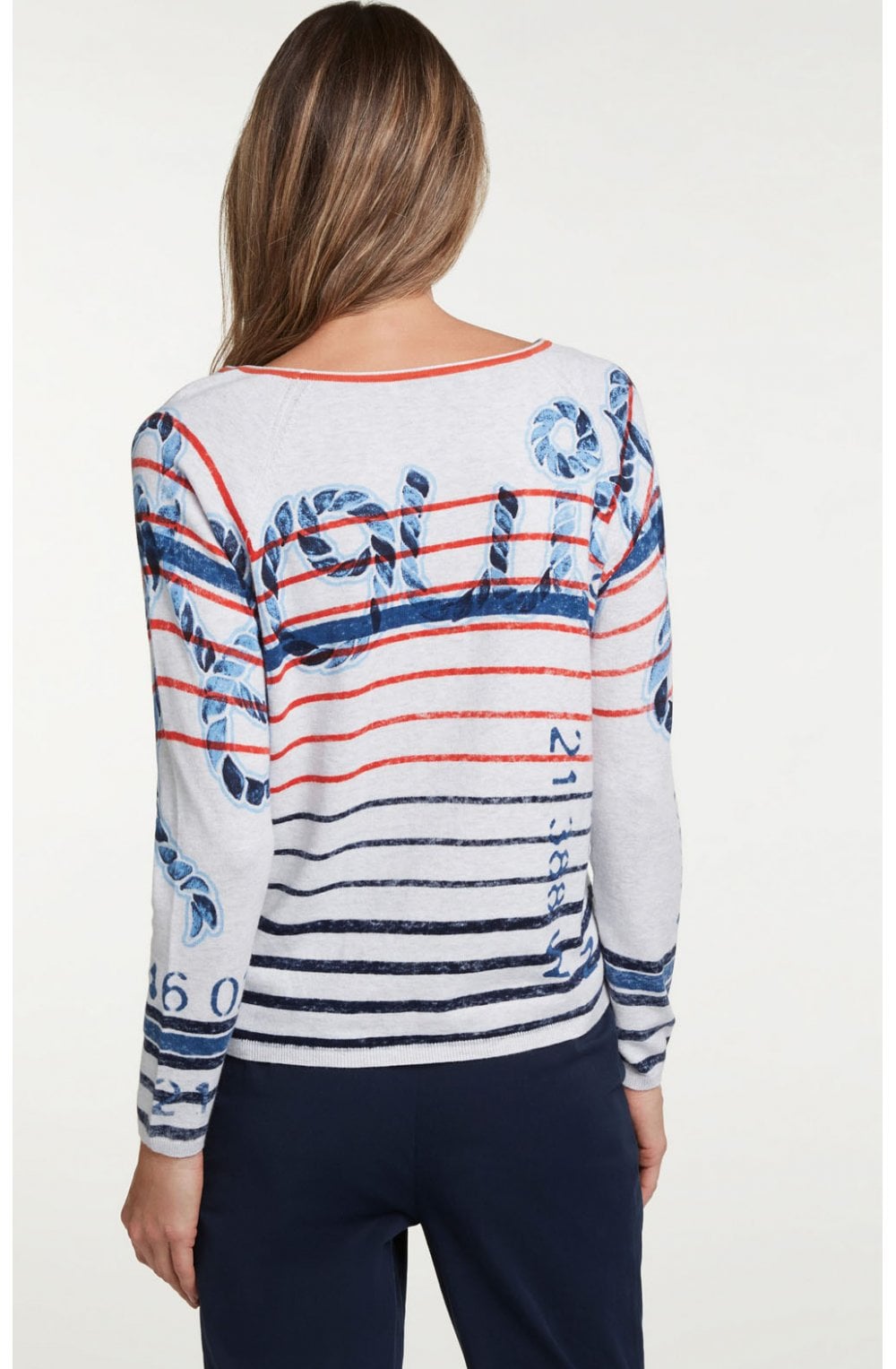 Grey & Blue Patterned Jumper