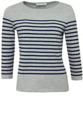 Grey & Blue Striped Sweater