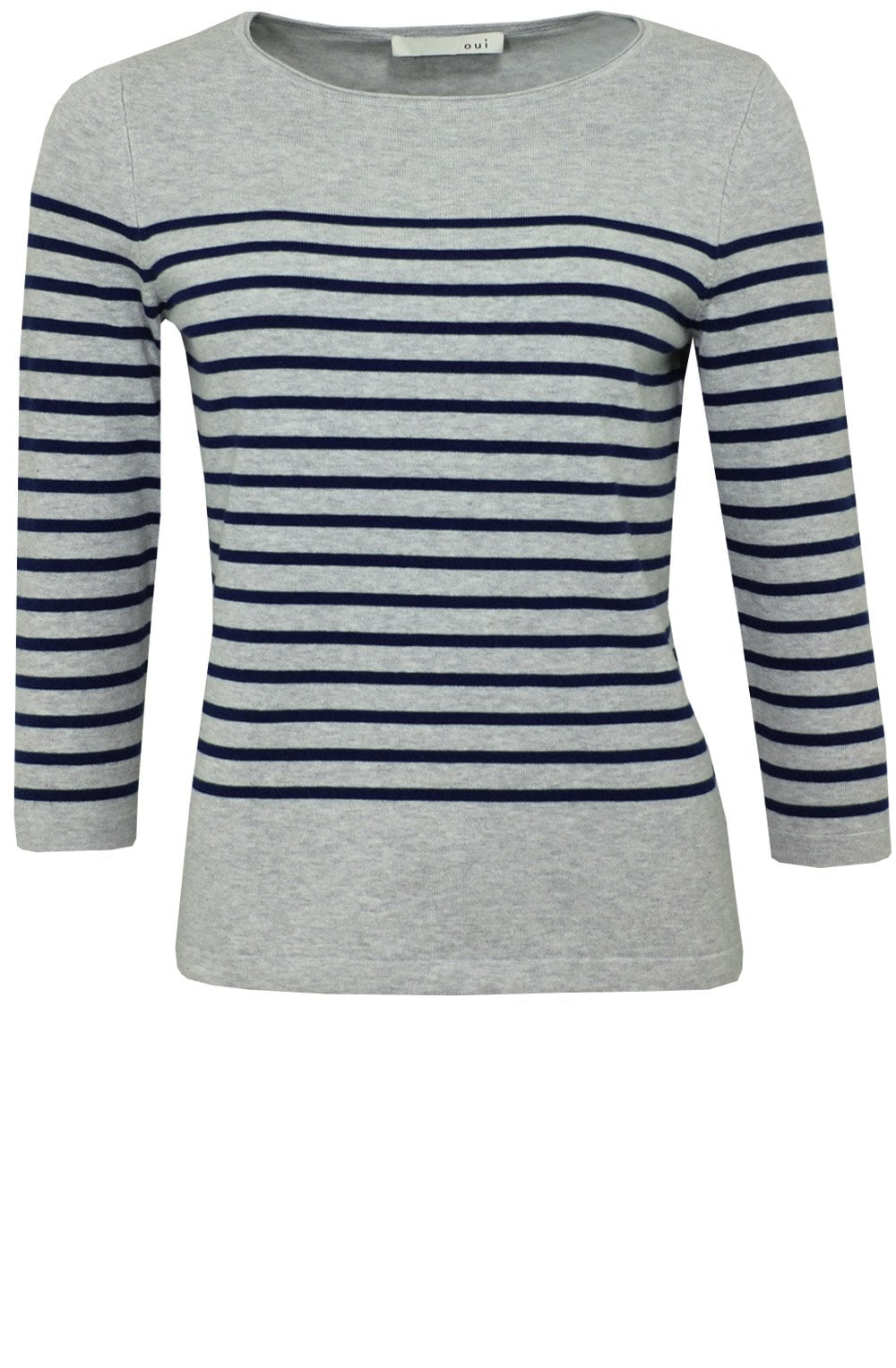 Grey & Blue Striped Sweater