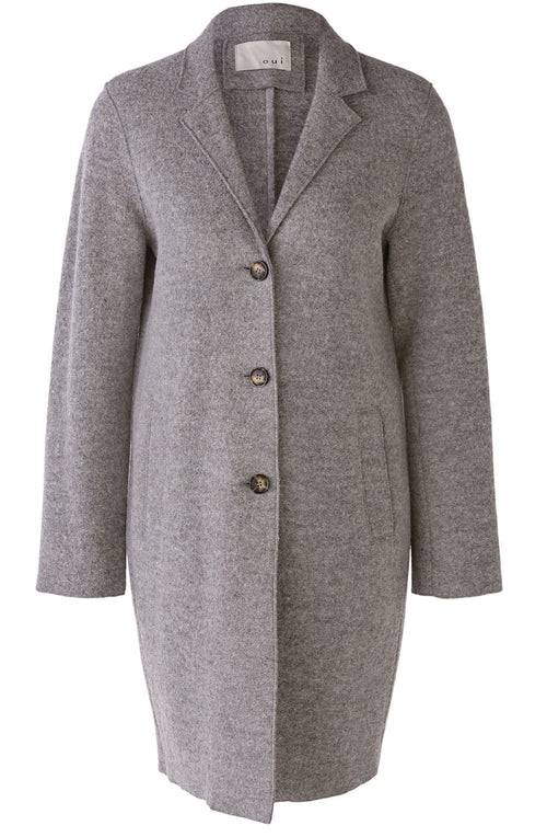 Grey Boiled Wool Coat