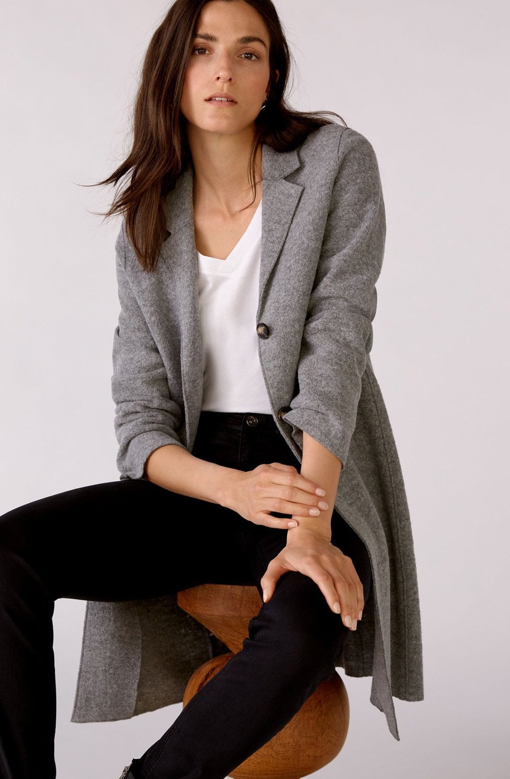 Grey Boiled Wool Coat