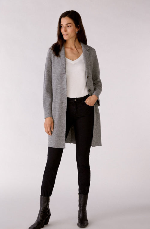Grey Boiled Wool Coat