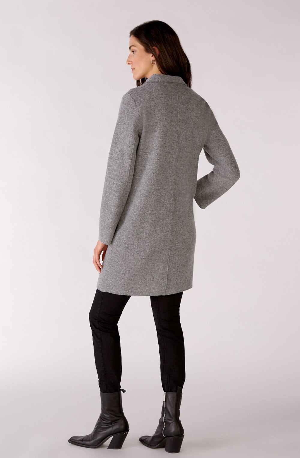 Grey Boiled Wool Coat