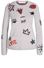 Grey Bold Design Sweater