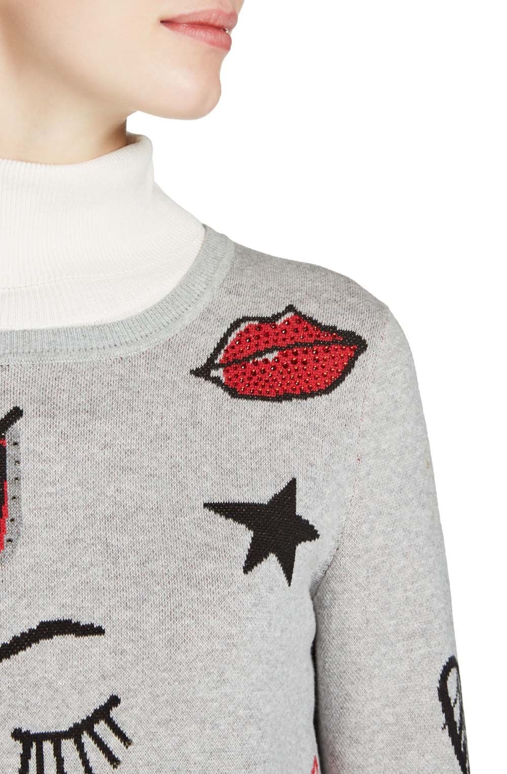 Grey Bold Design Sweater