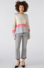 Grey Camel and Pink Colour Block Jumper