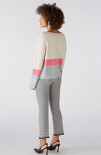 Grey Camel and Pink Colour Block Jumper