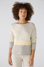 Grey Camel and Yellow Colour Block Jumper