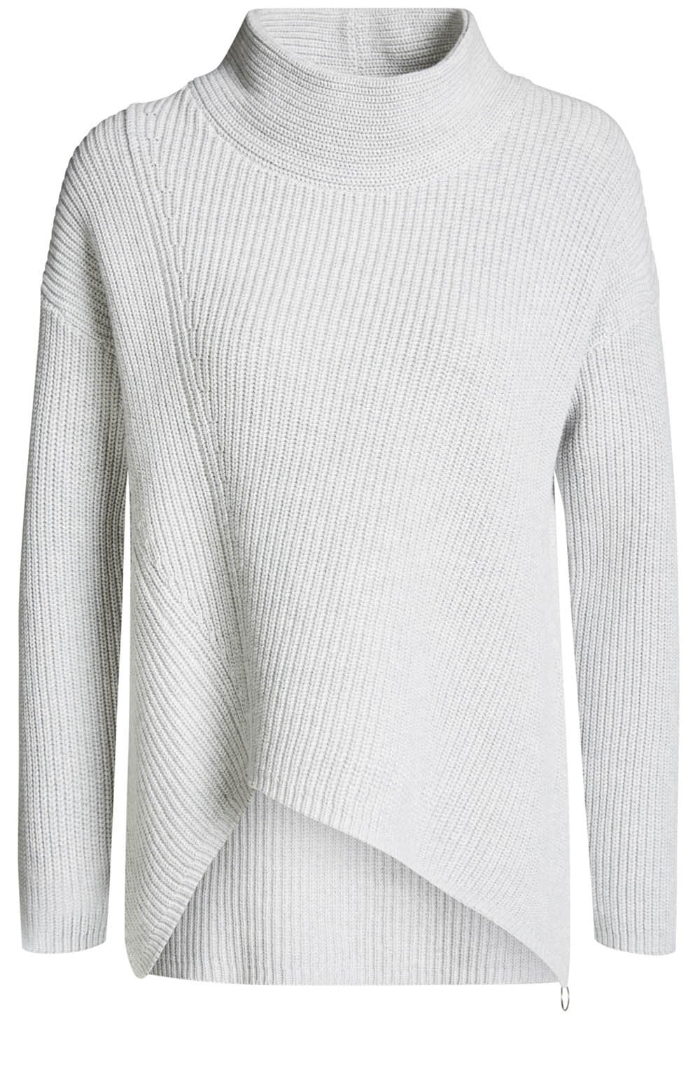 Grey Chunky Ribbed Knit Sweater
